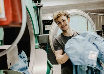 Stone-wash an Jeans Hosen