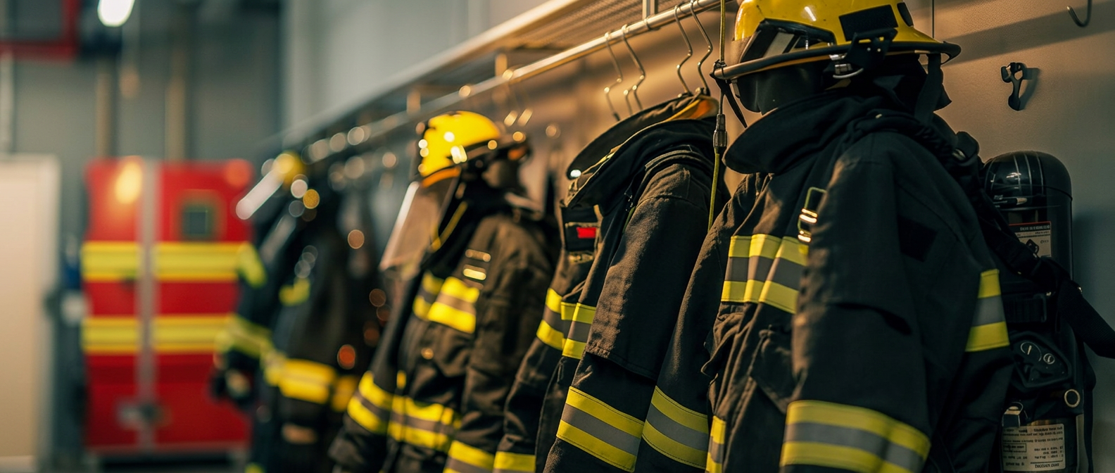 Feuerwehrschutzanzüge in der Wache